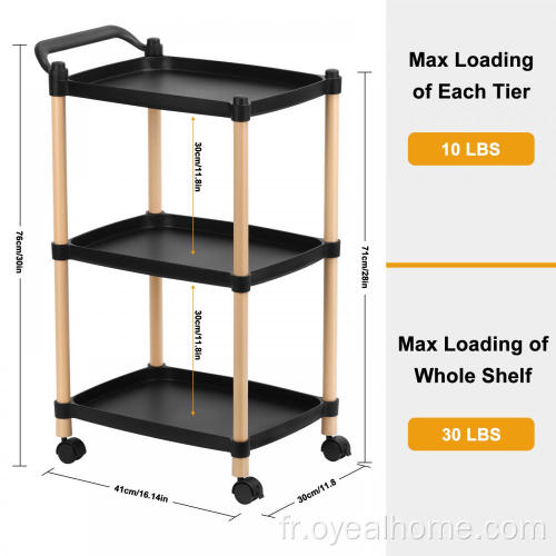 Cuisine en plastique Black Chariot avec roues Movbable